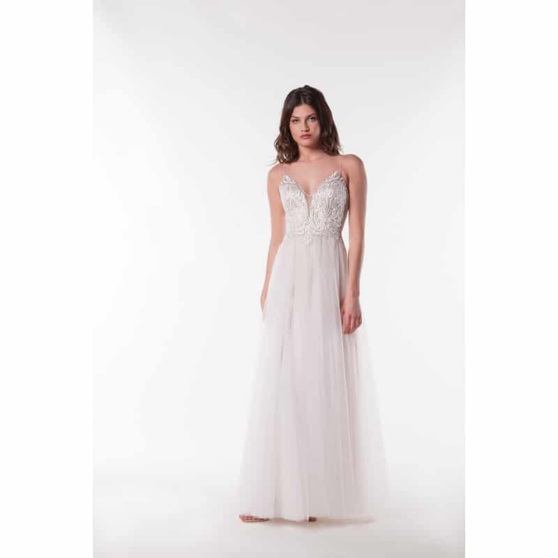 NY 2984 Fashion New York bei VeRina Brautmoden in Hille Rothenuffeln Träger Softtüll Standesamtkleid Standesamt Brautkleid