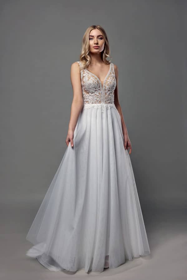 AnnAngelex 2023 Brautkleid B2355 (5) VeRina Brautmoden Hille Rothenuffeln ivory Softtüll Träger Häkelspitze Cutouts runder Rückenausschnitt