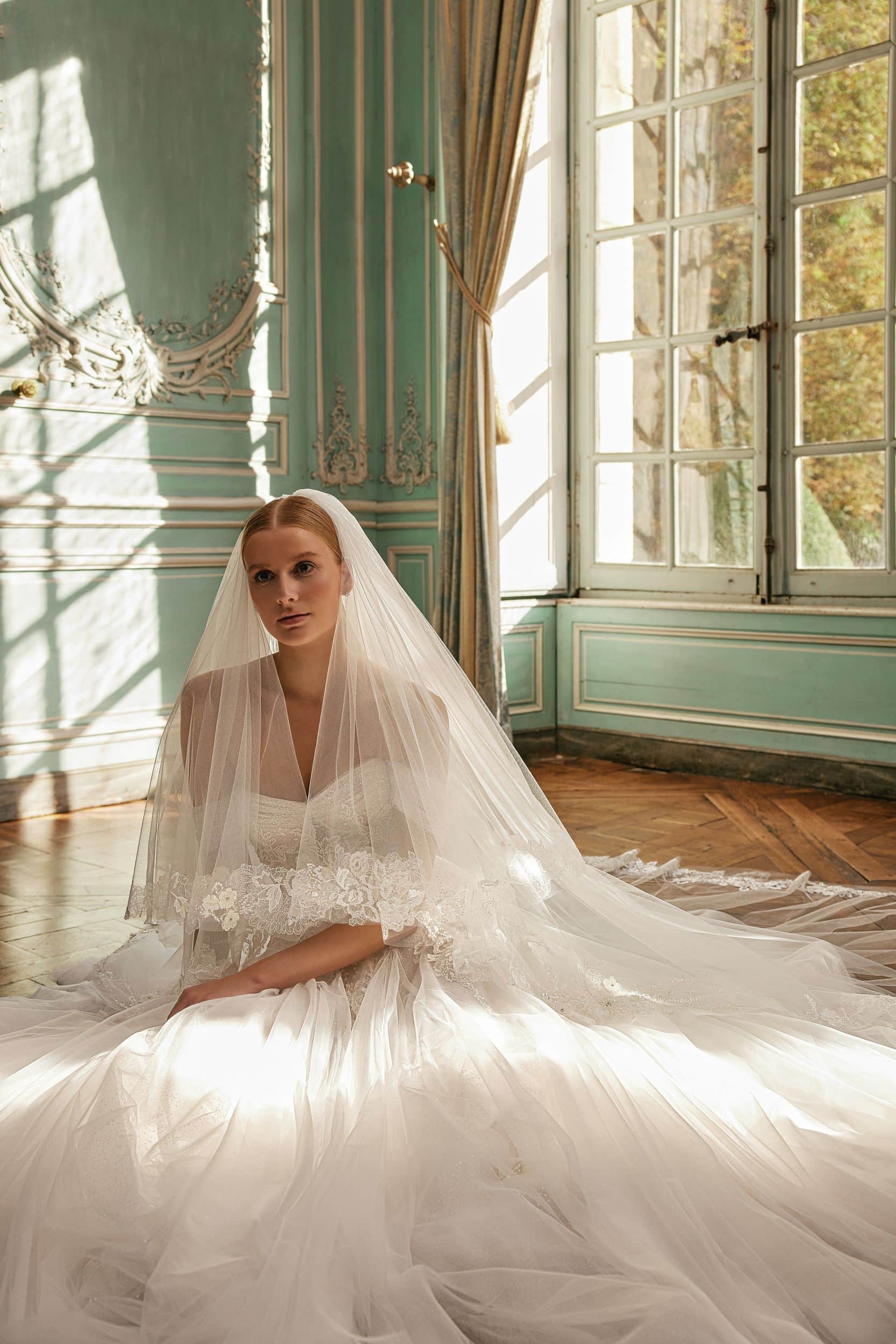 Fartina Pollardi Brautkleid bei VeRina Brautmoden in Hille Rothenuffeln Tüllkleid fließende Spitze Cramenträger aus breitem Tüll (1)