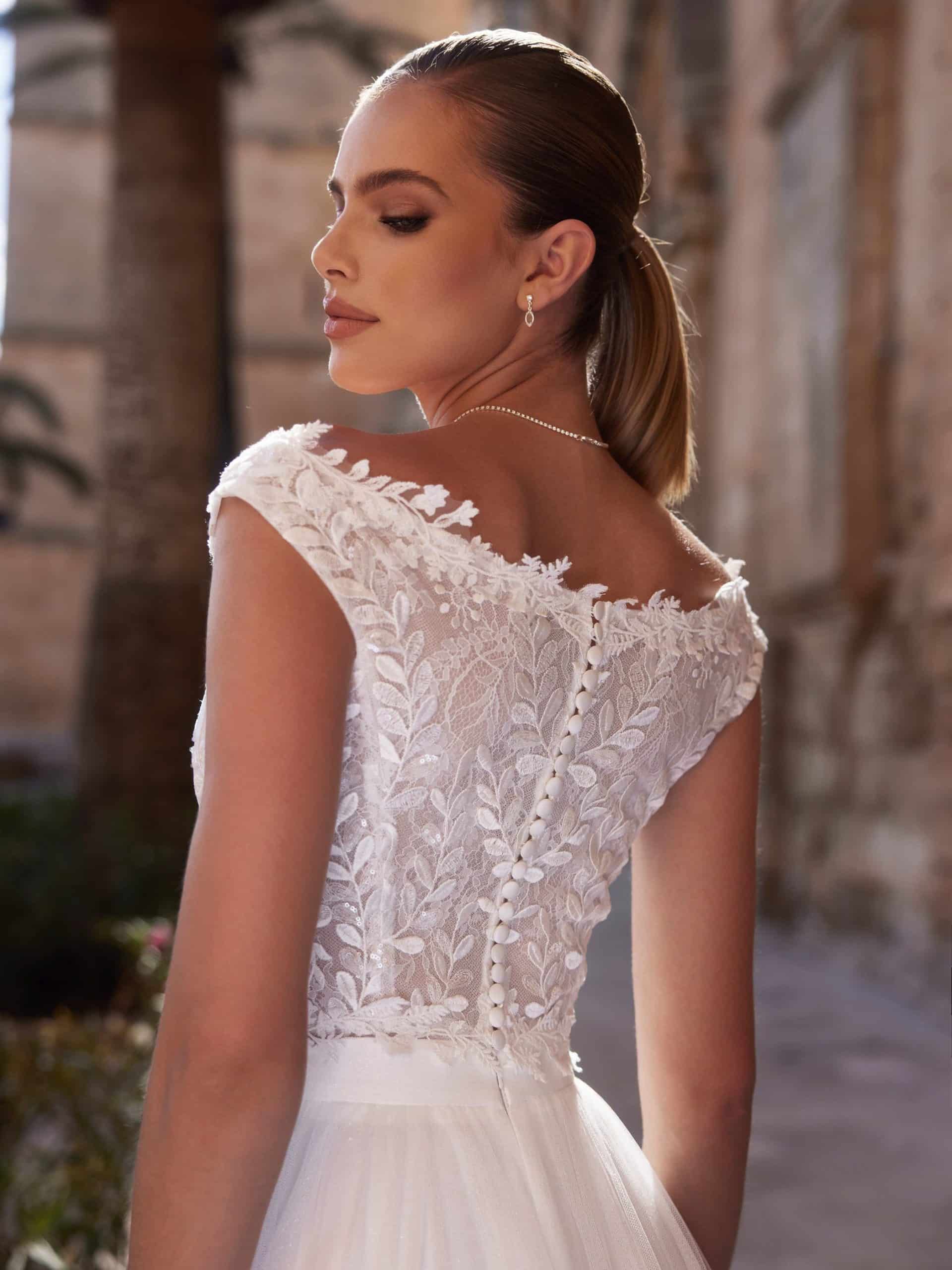 bianco evento bridal top e463 Bolero bei VeRina Brautmoden in Hille Rothenuffeln Spitze 2Teiler Carmenträger1