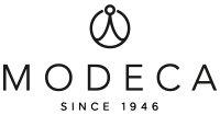 logo modeca since 1946 staand black thicker line